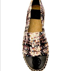 Tory Burch color block tweed espadrille size 9.5